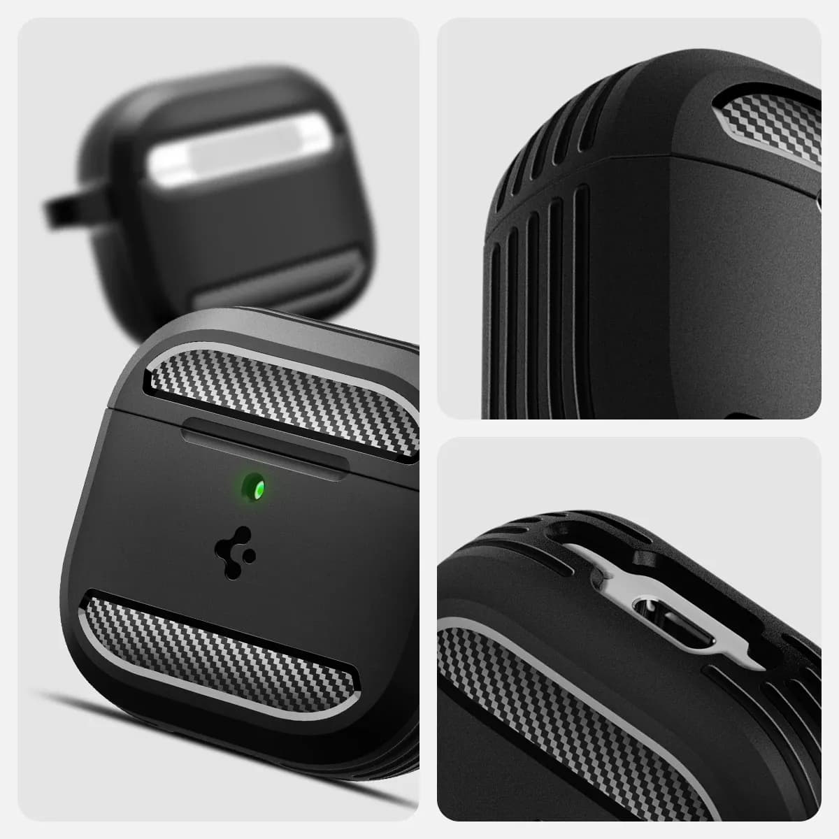 כיסוי Rugged Armor מחוזק ל‑Apple AirPods 4 מבית Spigen