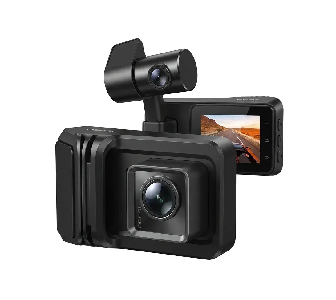 מצלמת דרך DDPAI K200 כפולה 2K+1080P עם מסך LCD ומצב חניה