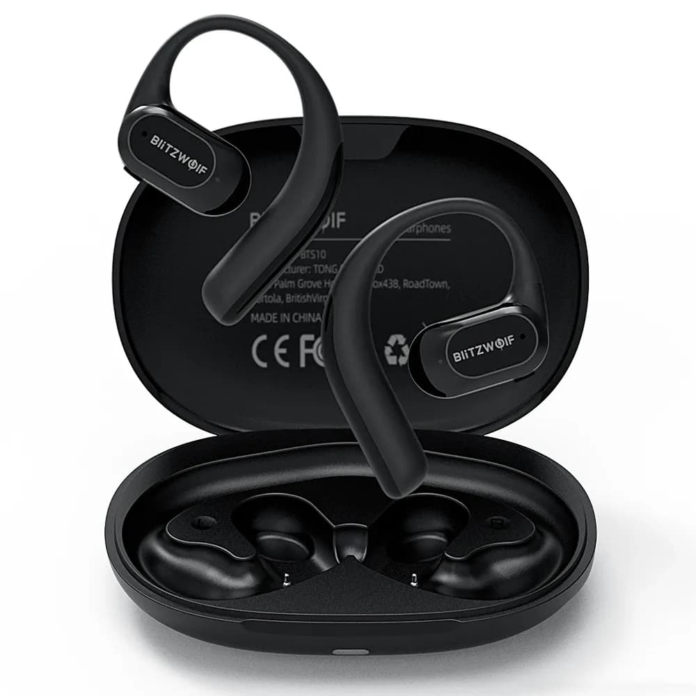 אוזניות OWS פתוחות BlitzWolf BW-BTS10 עם חיבור Bluetooth 5.4 ועמידות למים