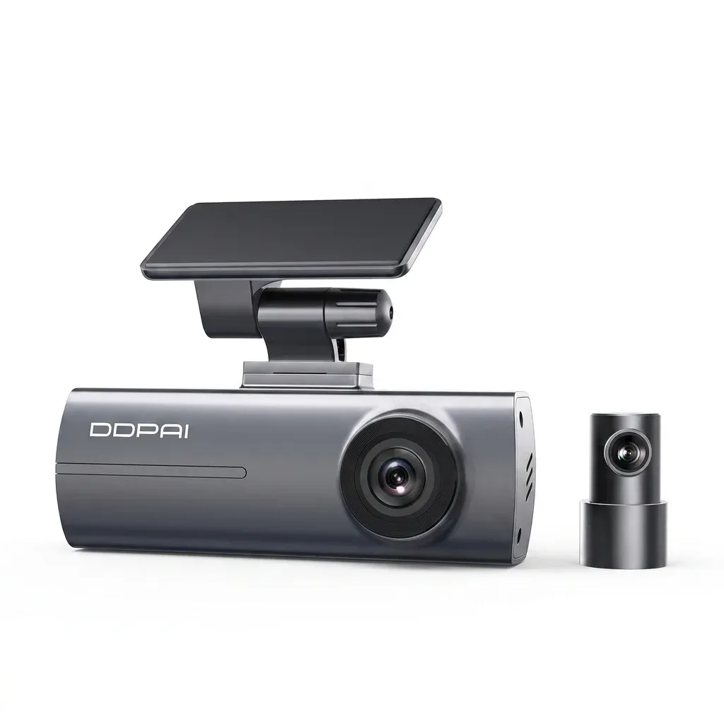 מצלמת דרך DDPAI N1 כפולה קדמית ואחורית עם NightVIS וחיבור אפליקציה