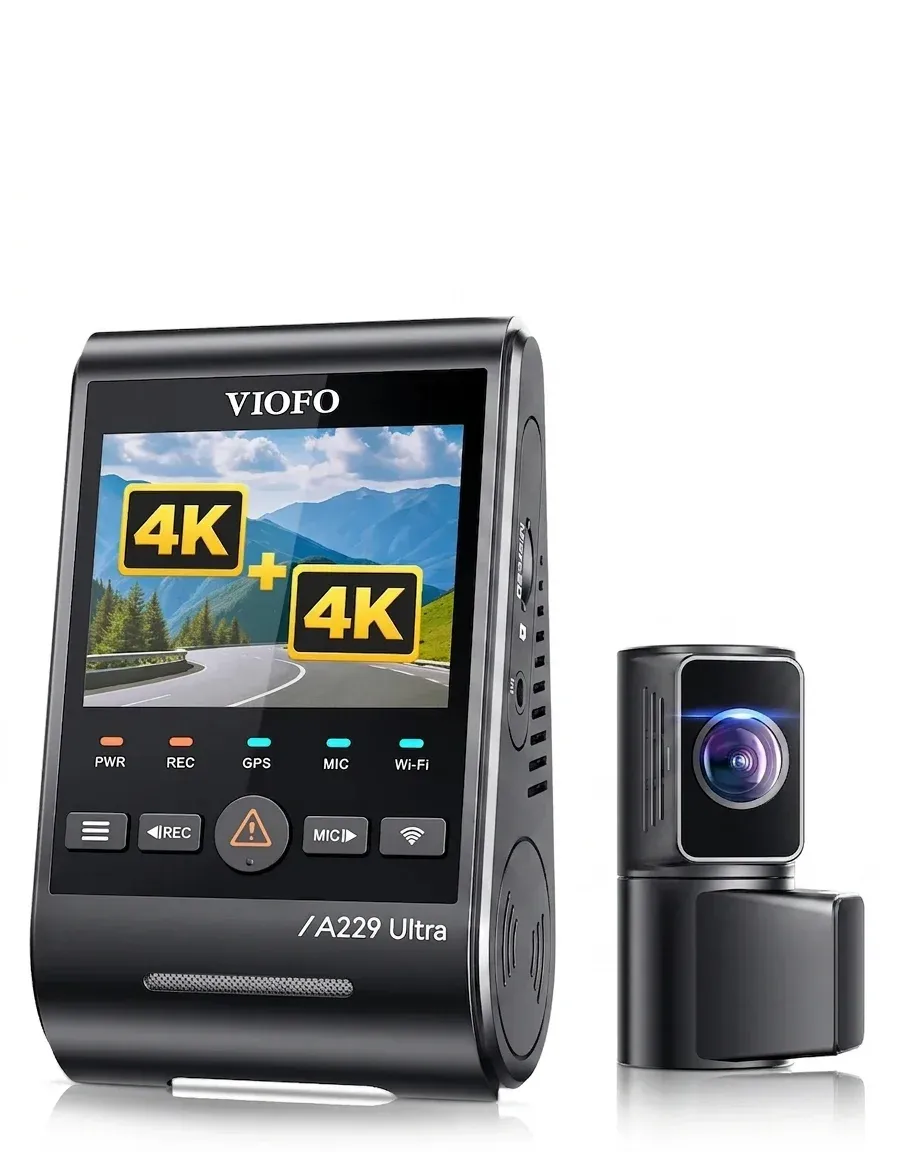 מצלמת דרך Viofo A229 Ultra קדמית ואחורית