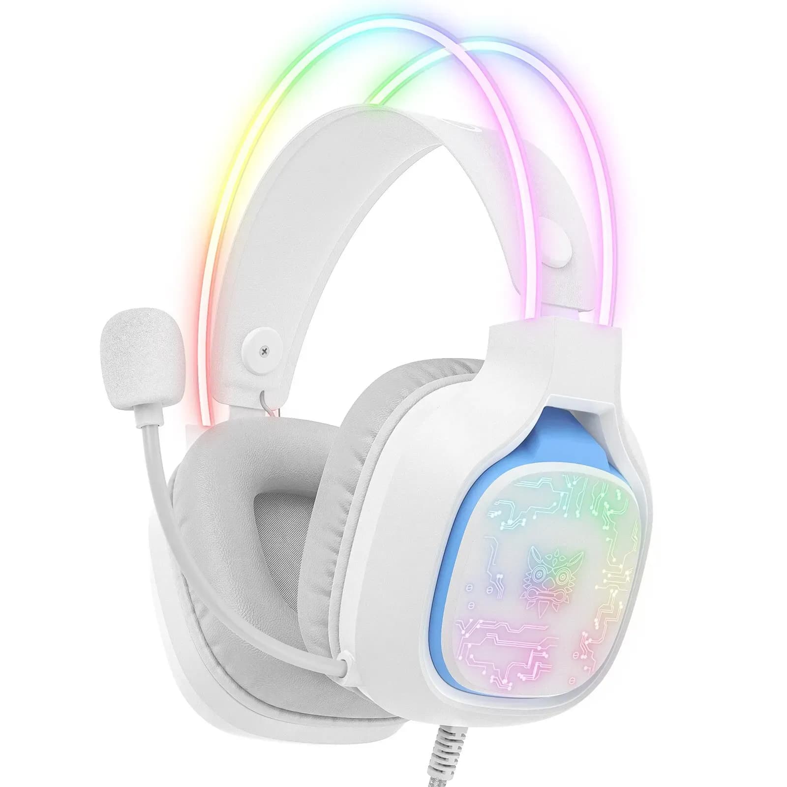 אוזניות גיימינג חוטיות ONIKUMA X22 עם תאורת RGB ומיקרופון מסנן רעשים