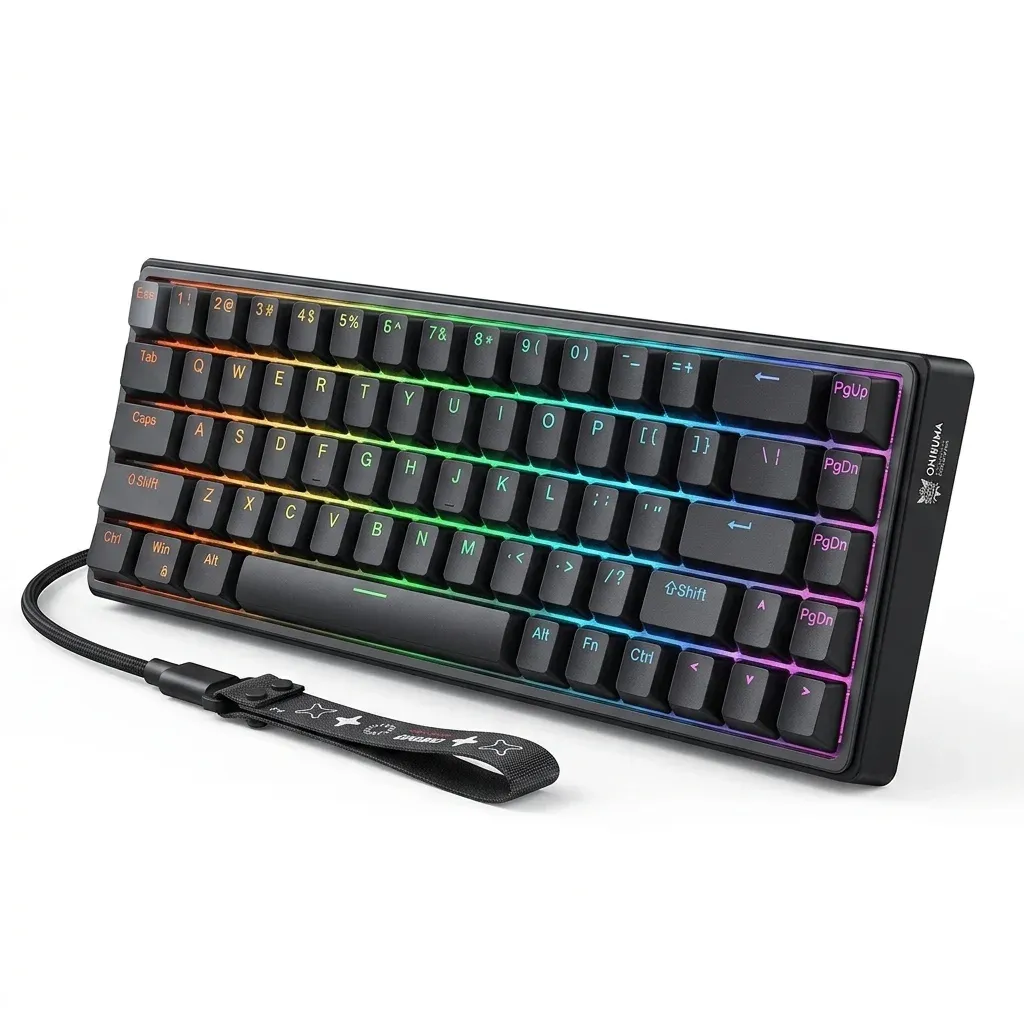 מקלדת מכנית מגנטית ONIKUMA 68 מקשים עם RGB וקצב סריקה 8000Hz