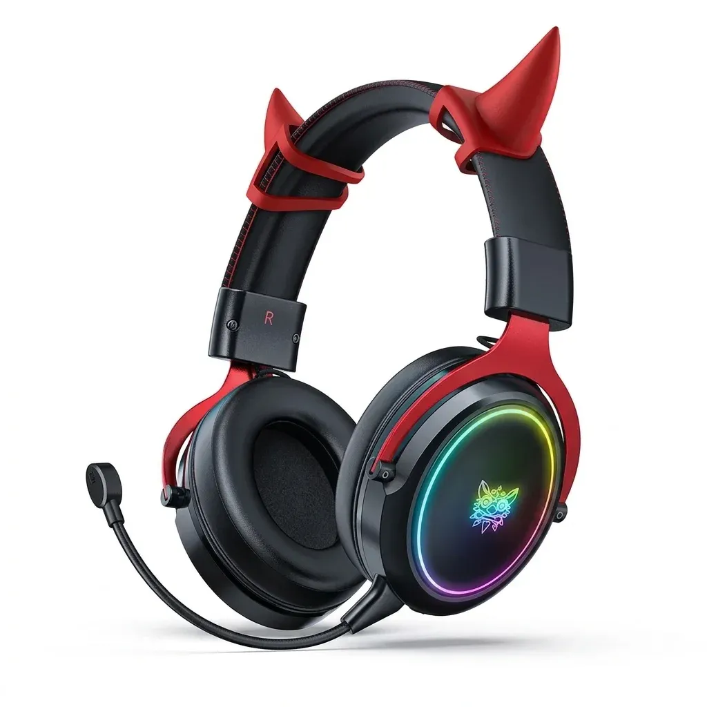 אוזניות גיימינג חוטיות ONIKUMA X10 עם תאורת RGB ומיקרופון