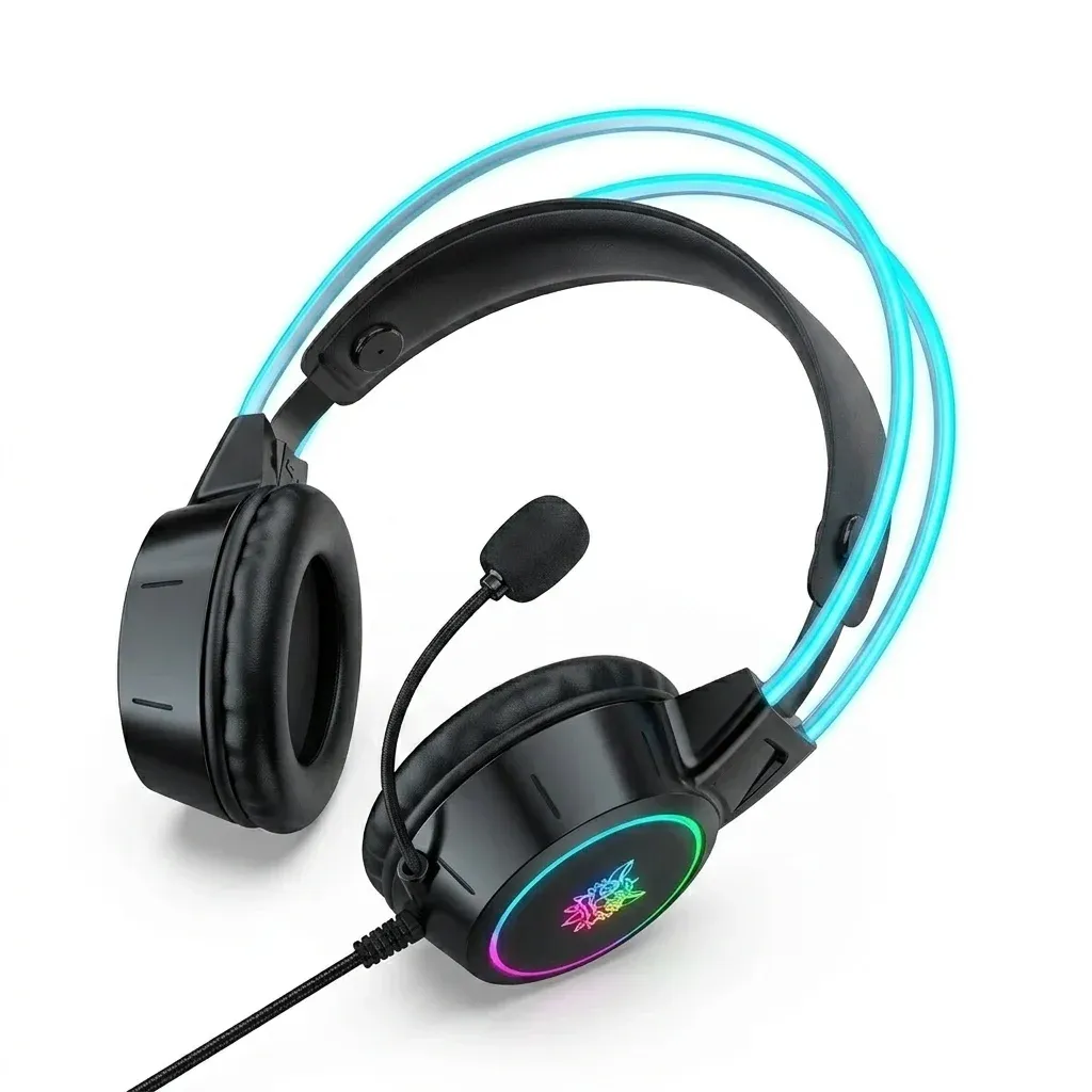 אוזניית גיימינג חוטית ONIKUMA X15 Pro עם מיקרופון מסנן רעשים ותאורת RGB