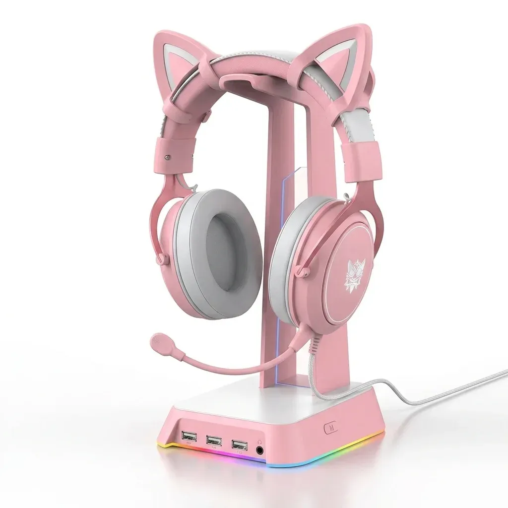 אוזניות גיימינג ONIKUMA X10 חוטיות עם מיקרופון נשלף ותאורת RGB
