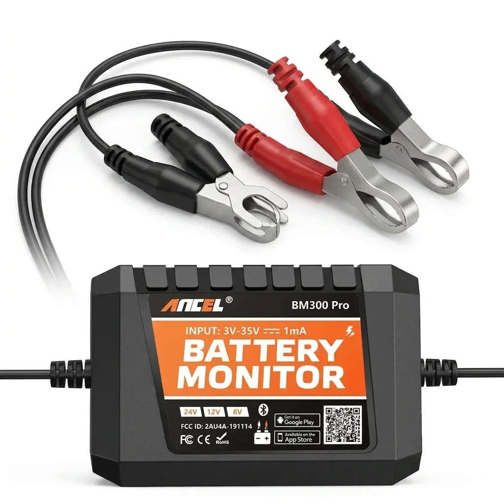 בודק מצבר חכם ANCEL BM300 Pro עם Bluetooth ל־6V/12V/24V