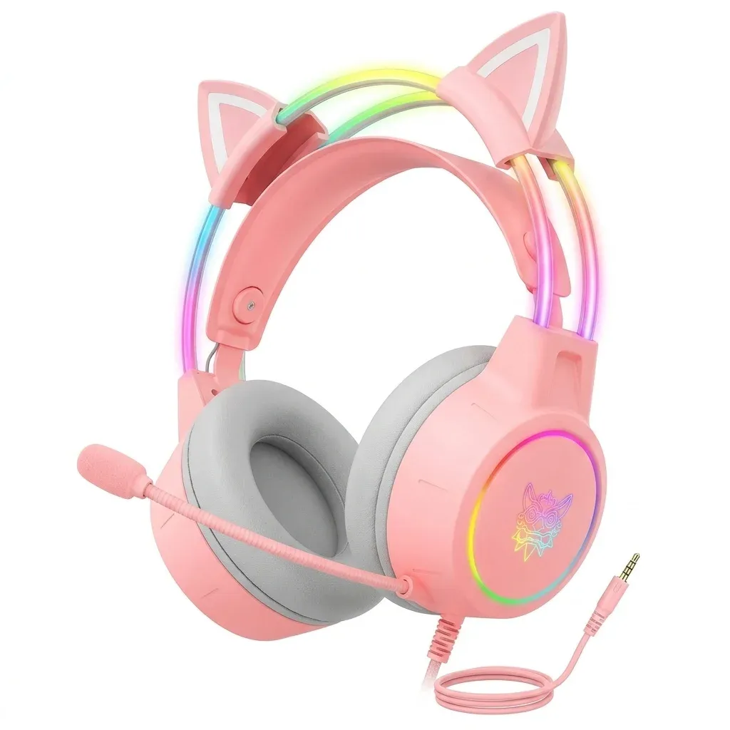 אוזניות גיימינג חוטיות ONIKUMA X15 Pro עם תאורת RGB ומיקרופון