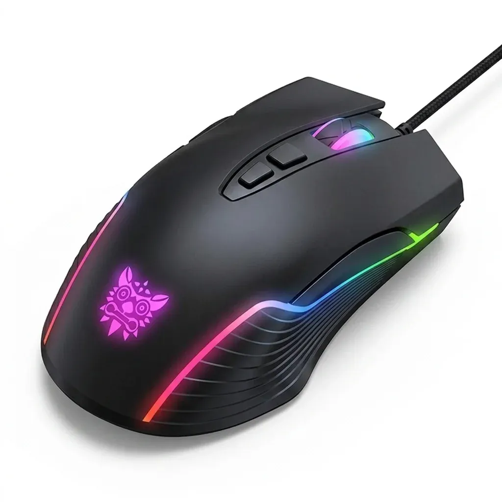 עכבר גיימינג חוטי ONIKUMA CW905 עם 7 כפתורים ותאורת RGB