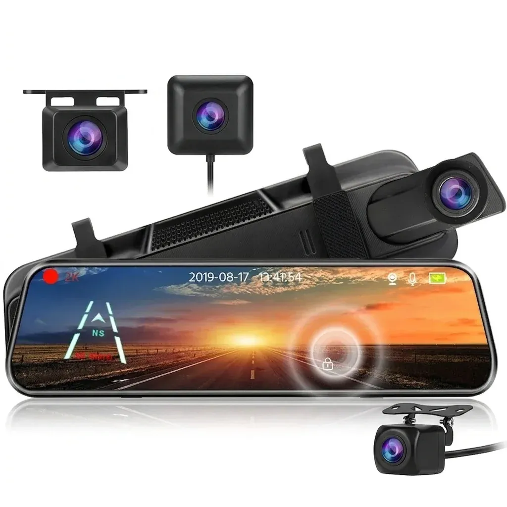 מראת דרך חכמה E-ACE 2K עם GPS ו-Wi‑Fi