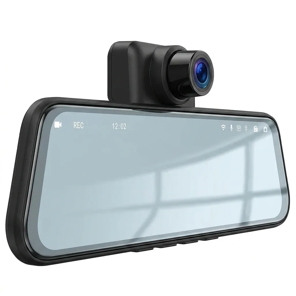 מראת דרך חכמה 10 אינץ׳ עם שלוש מצלמות, GPS ו‑Wi‑Fi