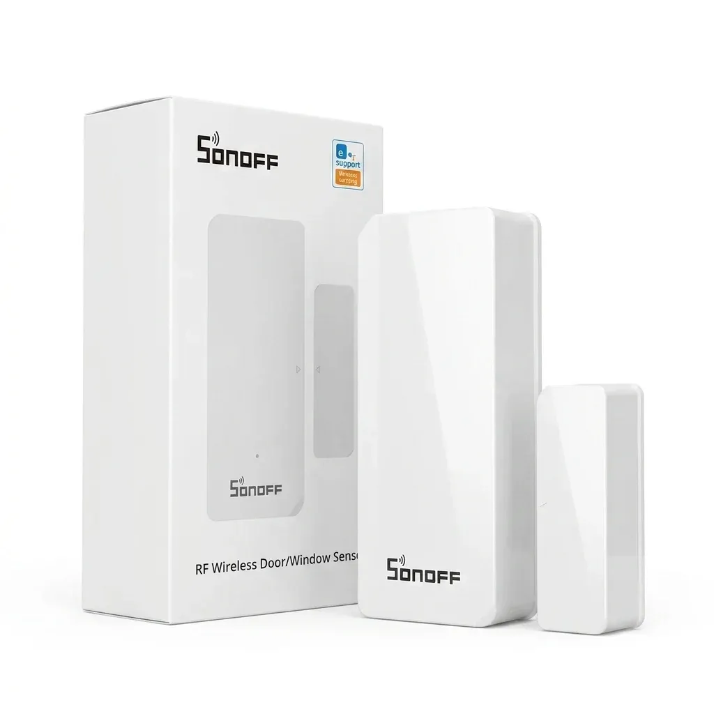 חיישן דלת וחלון אלחוטי SONOFF DW2 בתדר 433MHz להתראות לבית חכם