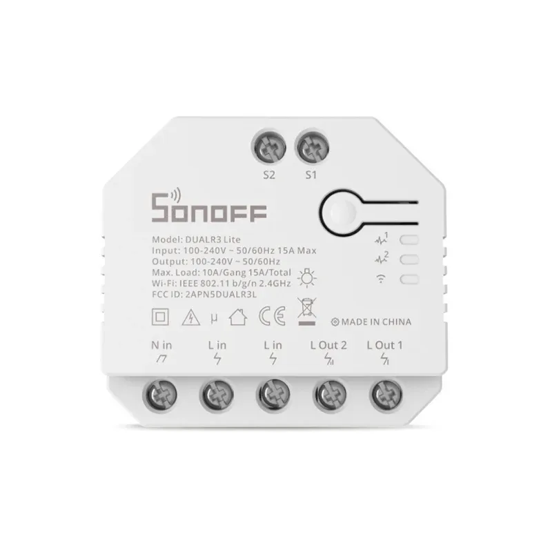 מודול ממסר חכם כפול SONOFF DUAL R3 Lite Mini לשליטה בתאורה ותריסים
