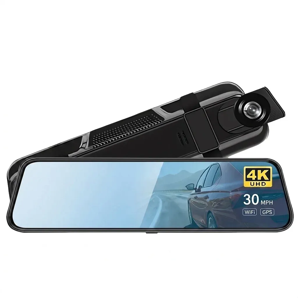 מראת דרך חכמה 10 אינץ׳ עם מצלמה כפולה, GPS ו‑Wi‑Fi
